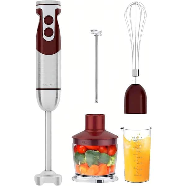 Titanium Reinforced 5 in 1 Immersion Hand Blender, Powerful with 80% Sharper Blades, 12 Speed Corded Blender