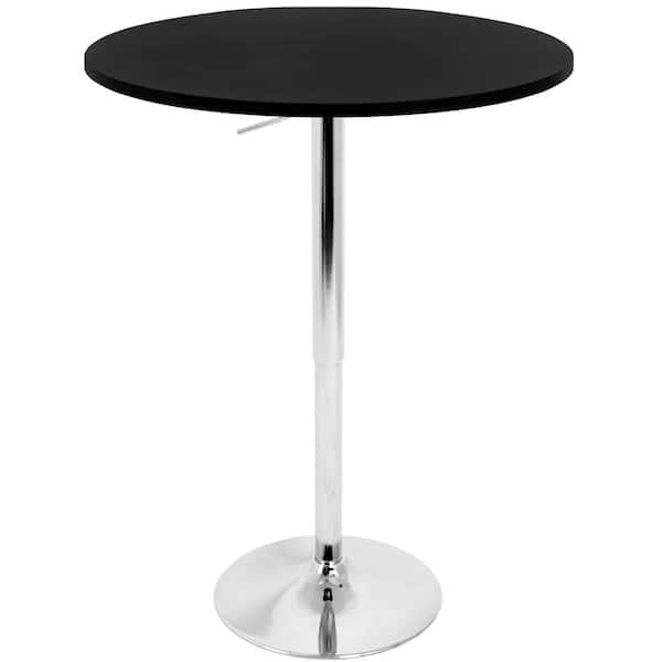 Lumisource Elia Black and Chrome Adjustable Bar Table