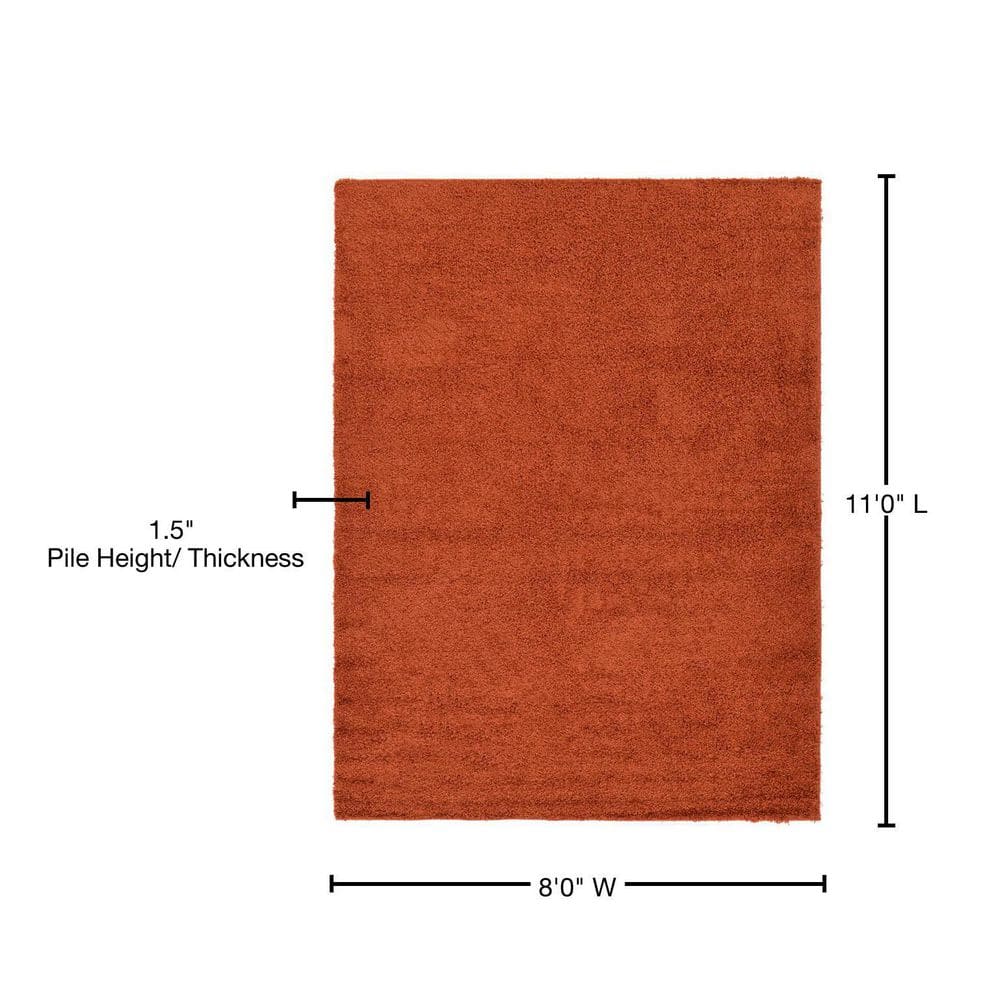 Kid-Friendly Reversible Shag Area Rug in Vibrant Red and Orange