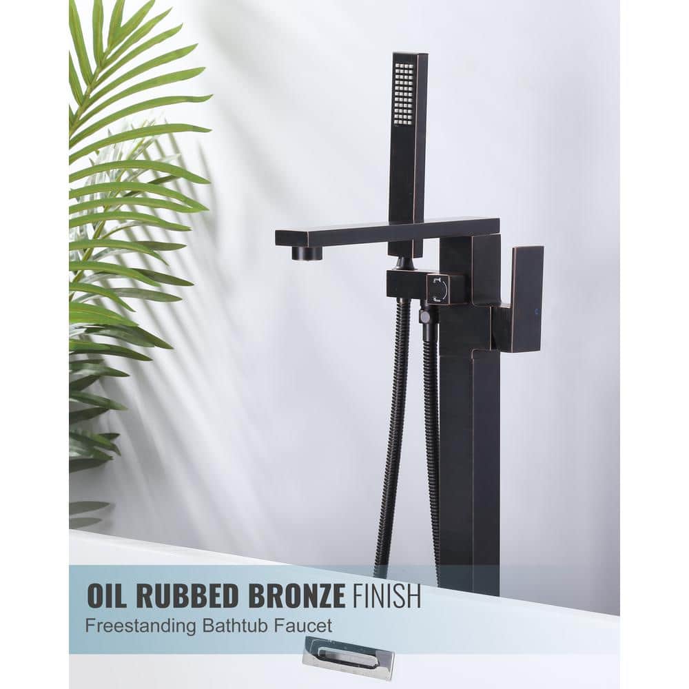Oil Rubbed Bronze Freestanding Tub Faucet with Hand Shower