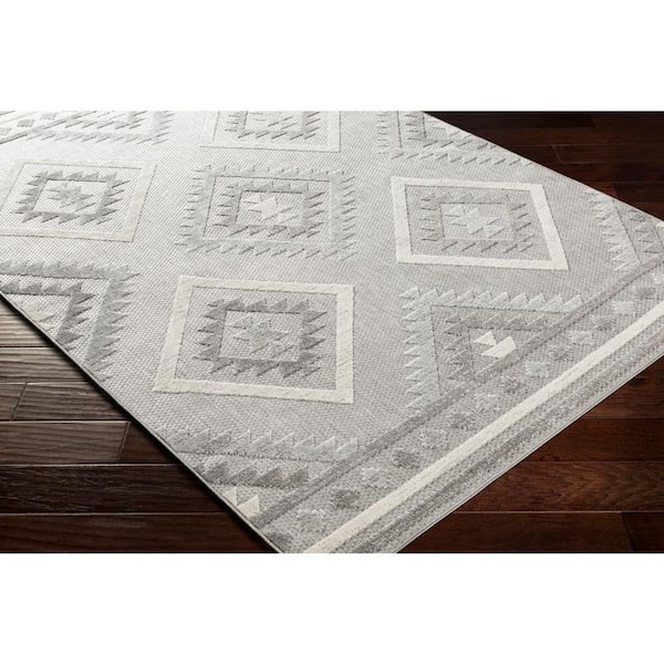 Ardmore Gray 5 ft. x 7 ft. Southwestern Indoor/Outdoor Patio Area Rug