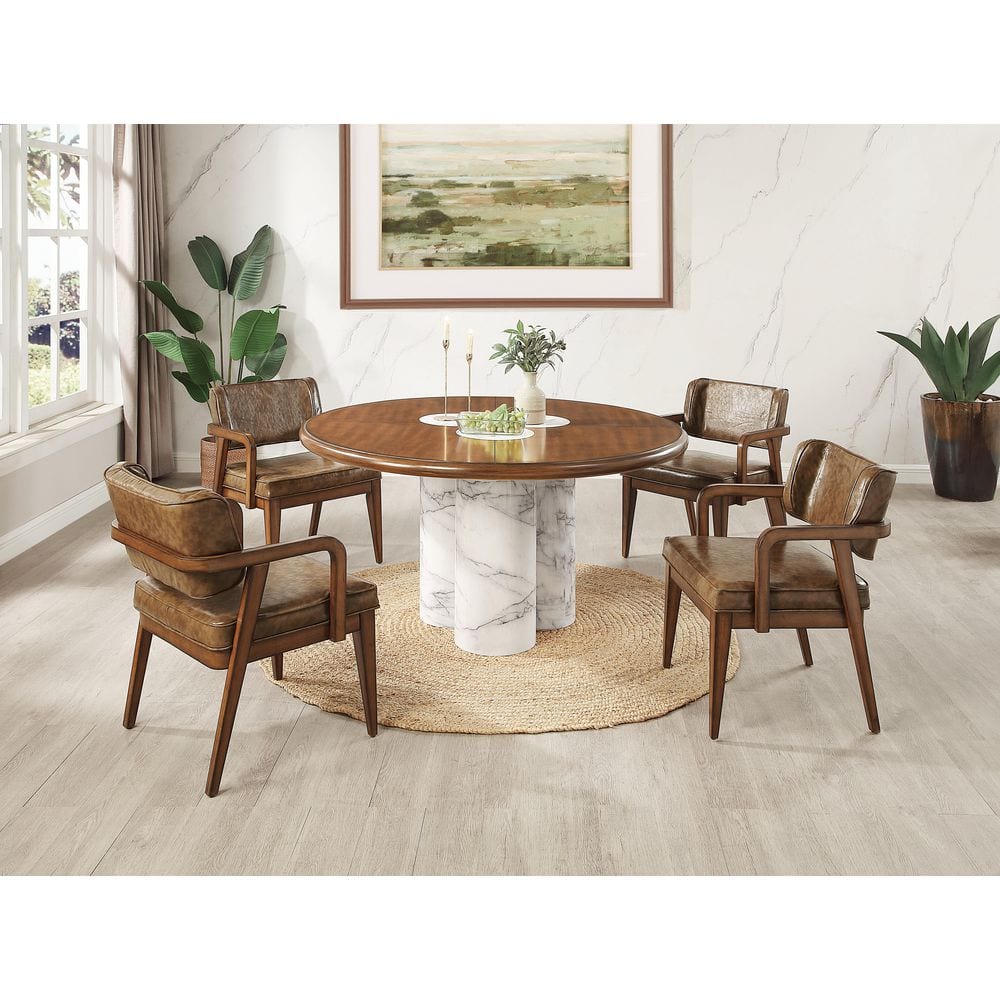 ACME DESIGNアーム付ハイバックチェア②ヴィンテージ Acme Furniture Harbor Brown Leather Arm Chair (Set of 2) HDDN06136