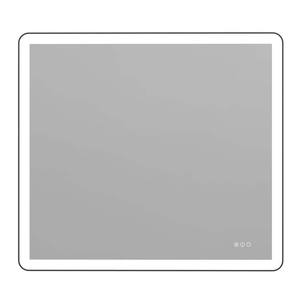 40 in. W x 36 in. H Rectangular Aluminum Framed and Dimmable 3-Color Temperature Wall Mount LED Bathroom Mirror in Black price history on PriceWatchPro