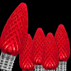 OptiCore C9 LED Red Faceted Christmas Light Bulbs (25-Pack)