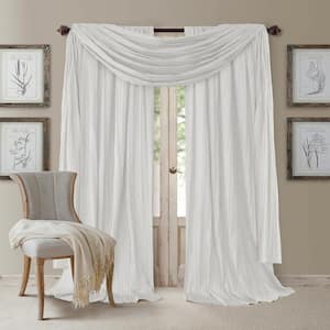 White Faux Silk Rod Pocket Room Darkening Curtain - 52 in. W x 84 in. L (Set of 2)