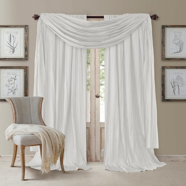 Elrene Athena Faux Silk Window Curtain and Scarf Set