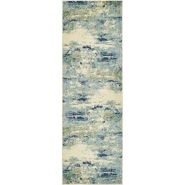 Unique Loom Chromatic Avalon Light Blue 2' 2 x 6' 7 Runner Rug
