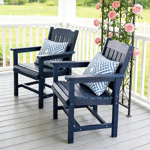 Innovaze Poly Lumber Slat Back Outdoor Dining Chair (Set of 2