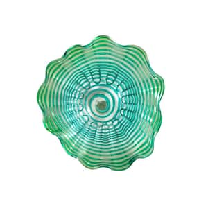 Waterfront 4 in. x 20 in. Wall Art Decor with Hand Blown Art Glass Style