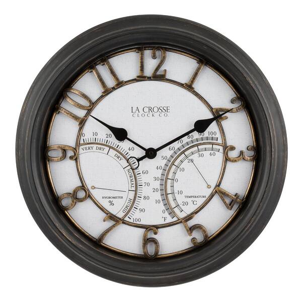 La Crosse Clock 19.7 in. Indoor/Outdoor Courtyard Quartz Analog Wall Clock