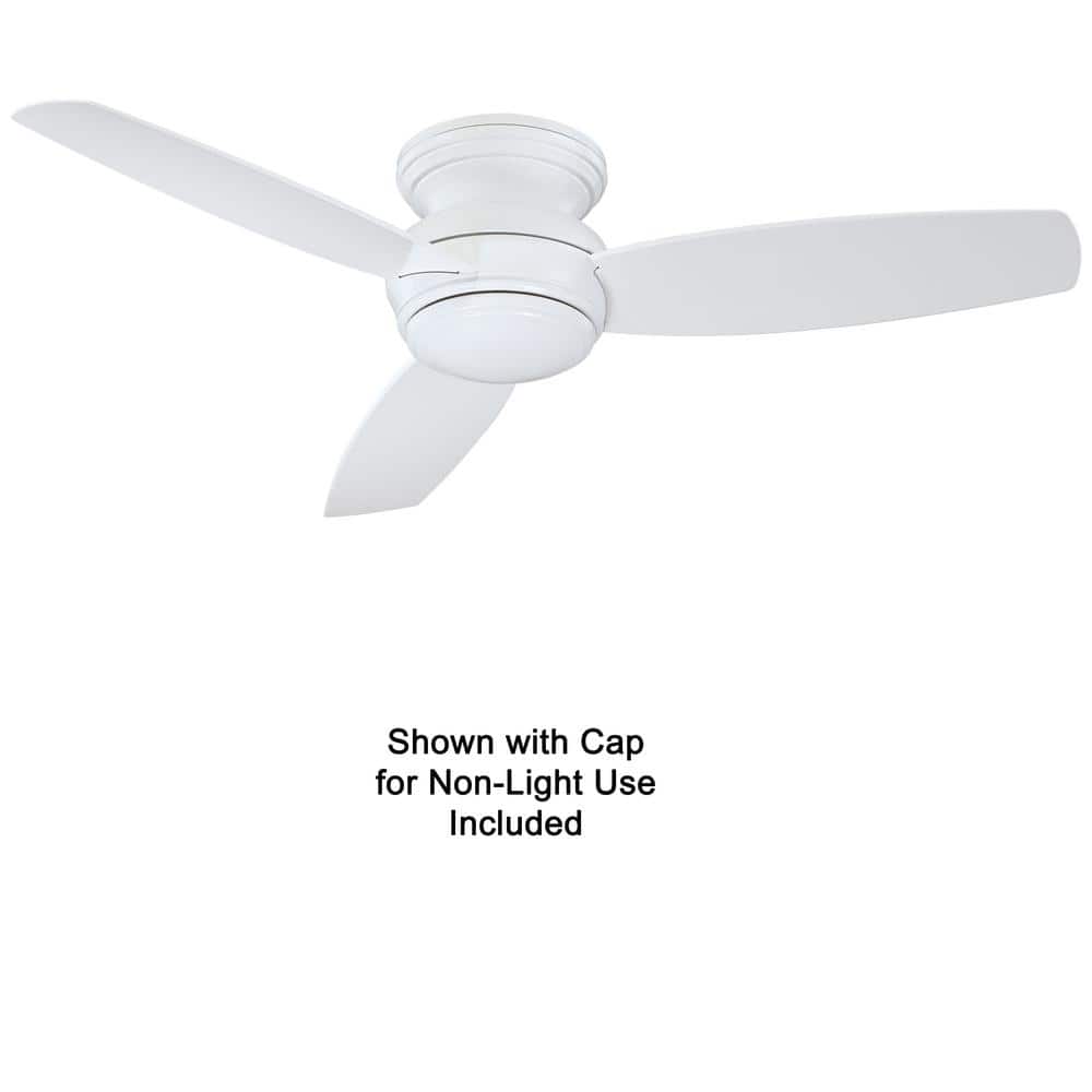 52" White Low Profile LED Ceiling Fan with Remote and Light Kit