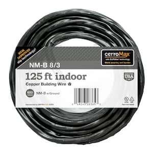 125 ft. 8/3 Black Stranded CerroMax SLiPWire Copper NM-B Wire