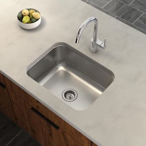 1800 Series Stainless Steel 23.5 in. Single Bowl Undermount Kitchen Sink with 9 in. Depth