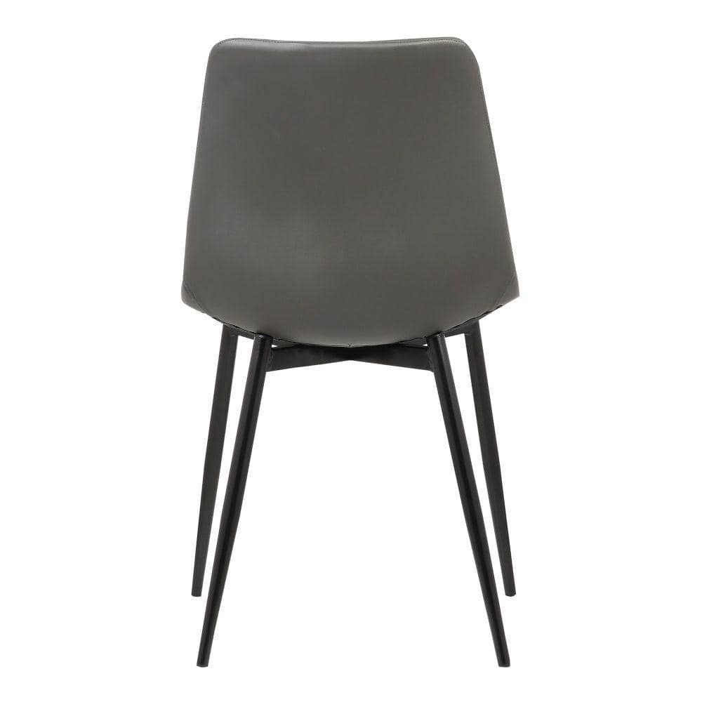Monte High-Grade Gray Faux Leather Side Chair with Metal Legs