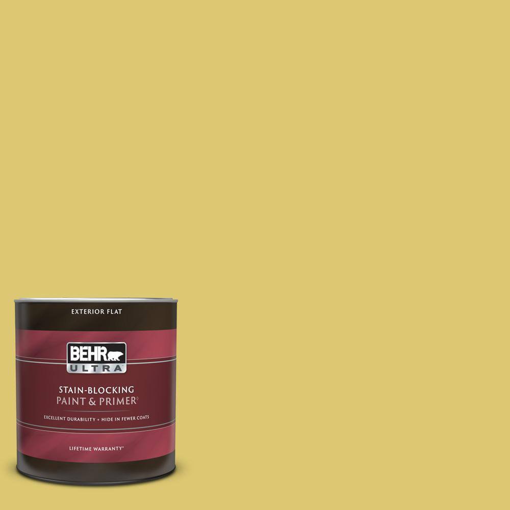 BEHR ULTRA 1 qt. P3305 Midori Flat Exterior Paint & Primer 485404