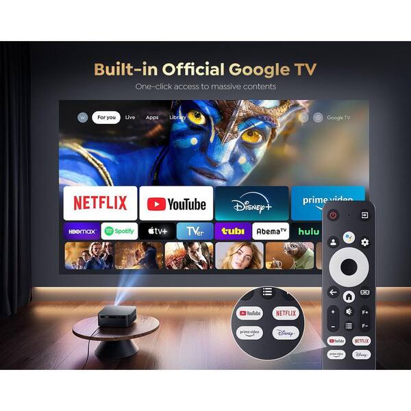 Vrbgify 1920 x 1080 4K Smart Projector with 1000 Lumens, WiFi 6