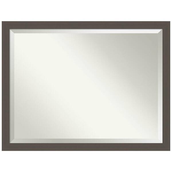 Amanti Art Brushed Pewter 43.5 in. H x 33.5 in. W Framed Wall Mirror