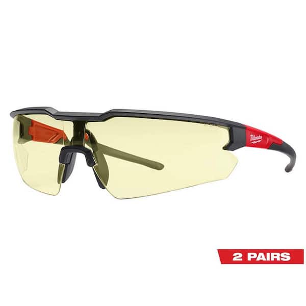 Milwaukee Yellow Safety Glasses with Anti-Scratch Lenses (2-Pack)