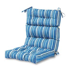 Sapphire Stripe Outdoor High Back Dining Chair Cushion