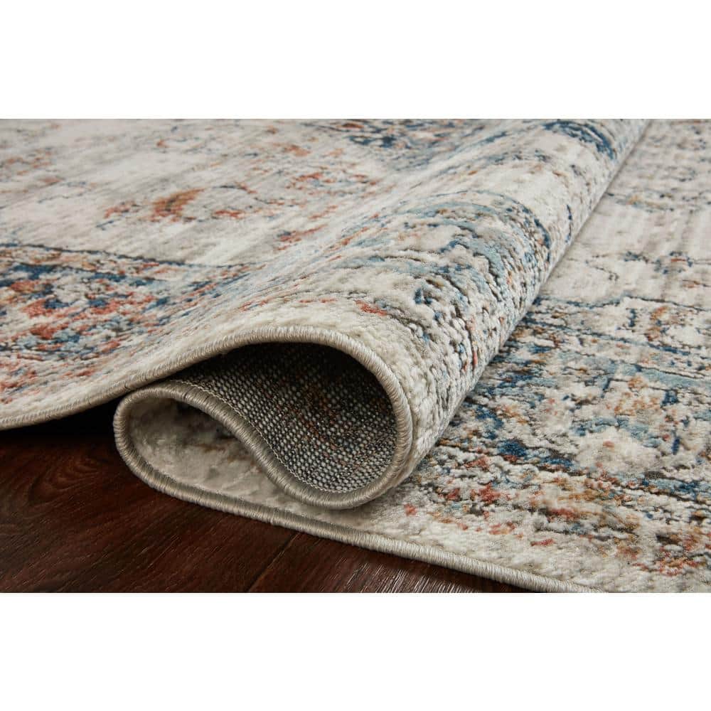 Bianca Ivory and Ocean Synthetic Stain-Resistant Area Rug 9'-9" x 13'-6"