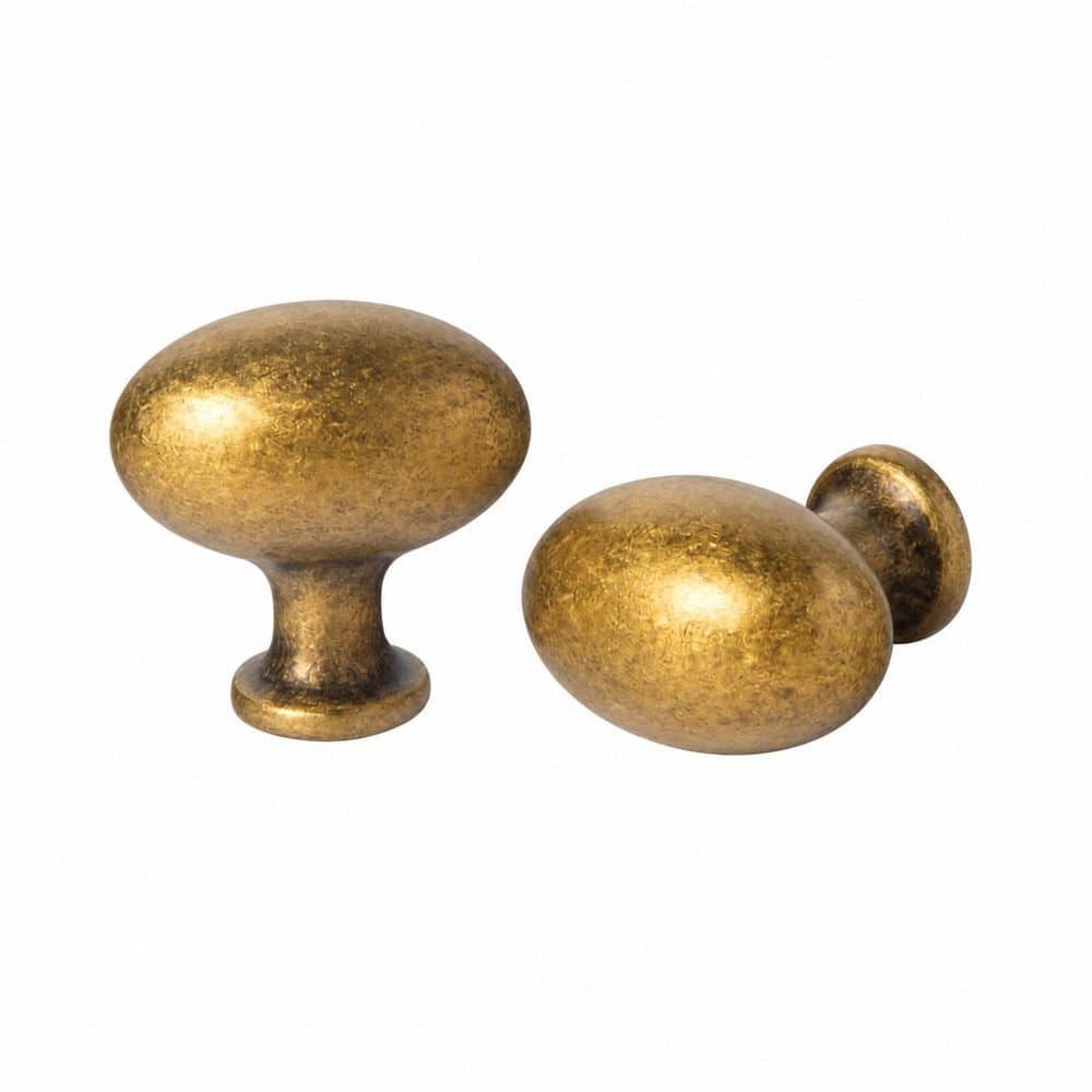 6-Pack 1.2 in. Oval Antique Brass Finish Cabinet Knobs Vintage Style Zinc Alloy for Drawer Dresser Wardrobe price history on PriceWatchPro