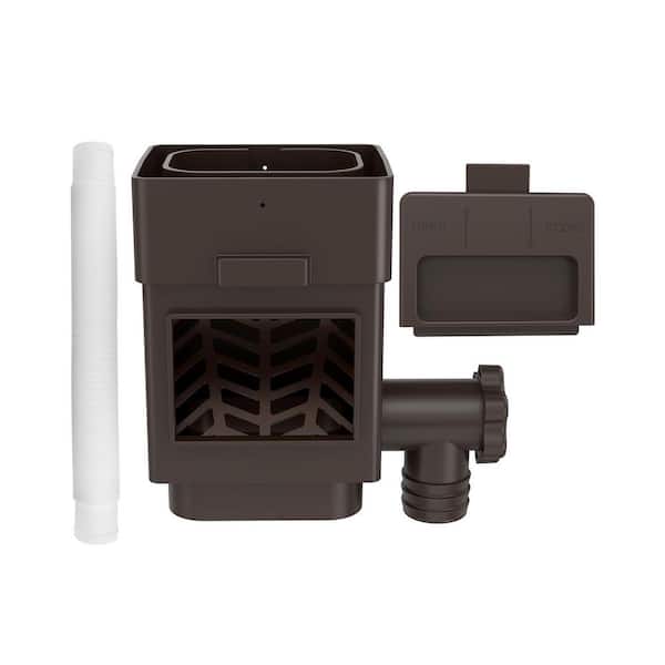 5 ft. Hose, Rain Barrel Diverter Kit with Adjustable Valve and Filter, Fits for 2in. x 3in. or 3in. x 4in. Brown, 1-Pack
