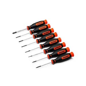 Phillips, Slotted, and Torx Precision Screwdriver Set with Dual Material Handles and Case (8-Piece)