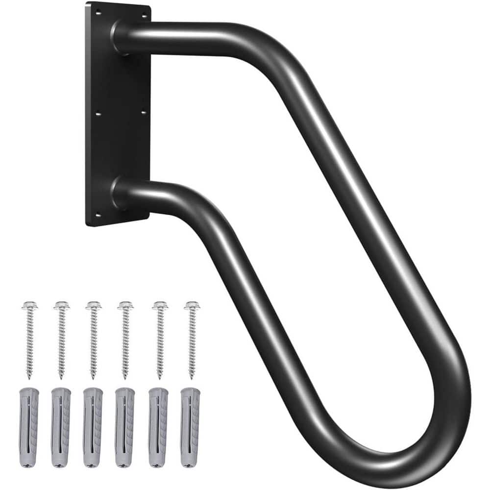 Wall Mount Stair Handrail Black Powder Coated U-Shape Non-Slip Metal Safety Handle for 1 to 3 Steps Indoor Outdoor price history on PriceWatchPro