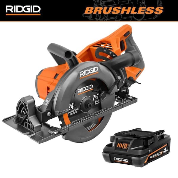 18V Brushless Cordless 7-1/4 in. Rear Handle Circular Saw with 18V 4.0 Ah MAX Output EXP Lithium-Ion Battery