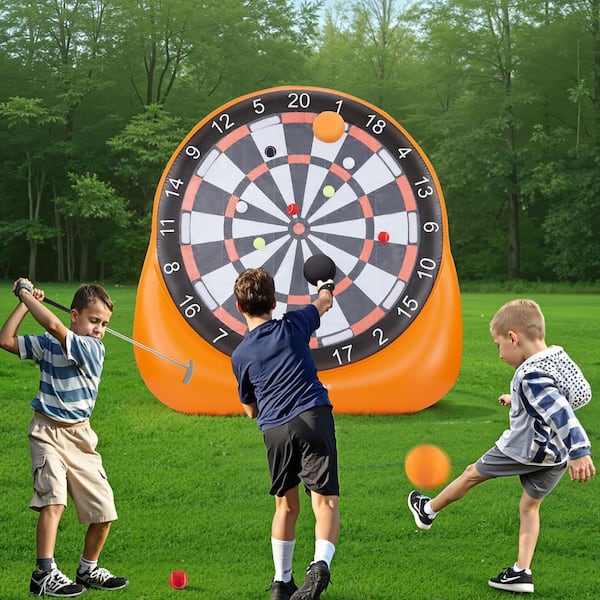 VEVOR Inflatable Soccer Dart Board, over 6 ft. Giant Board with 4