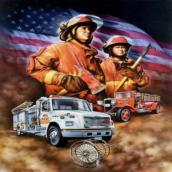 Unbranded Firefighter Multicolored Throw Blanket