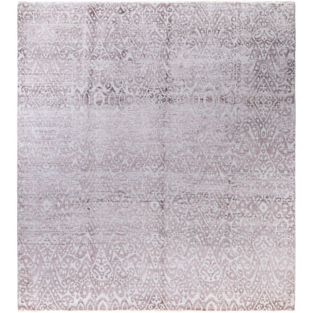 Ikat Gray 9 X 12 Hand-Knotted Wool Silk Indoor Area Rug price history on PriceWatchPro