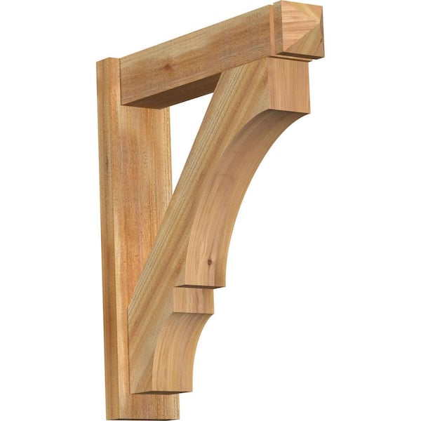 Ekena Millwork 6 in. x 30 in. x 26 in. Western Red Cedar Balboa Arts and Crafts Rough Sawn Outlooker