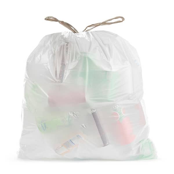 Ultrasac 21 Gallon 1.1 MIL White Drawstring Trash Bags-26.75 in. x 34.75 in. Pack of 208-Fits simplehuman X