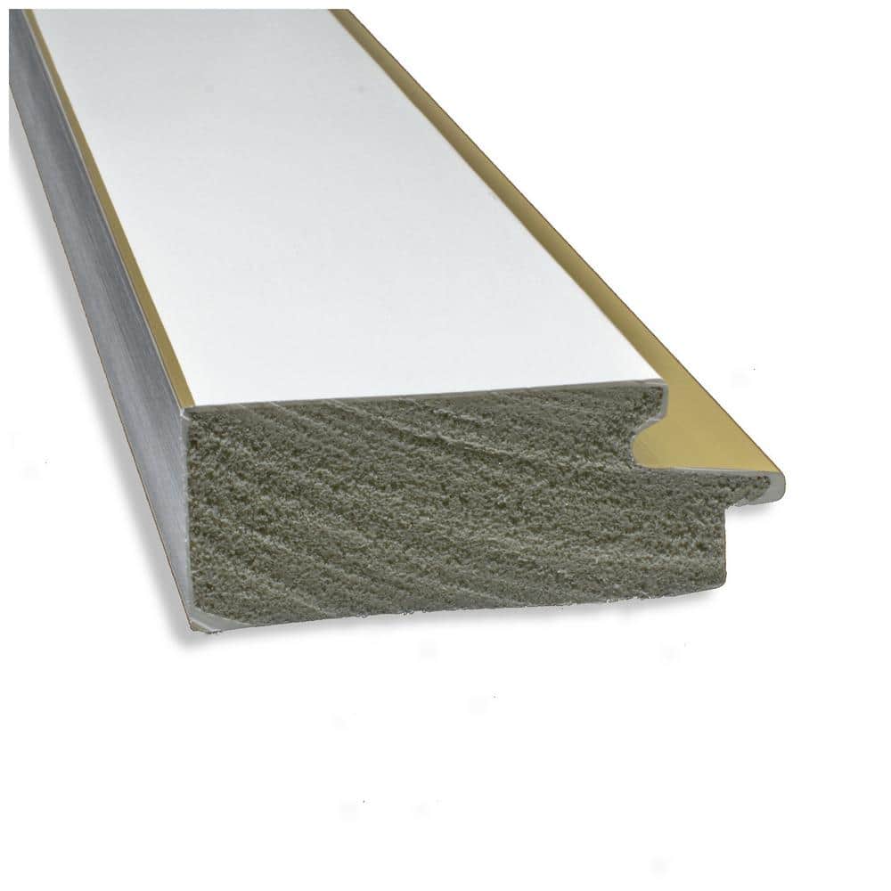 Eva White and Gold Rectangular Wall Mirror with Beveled Frame