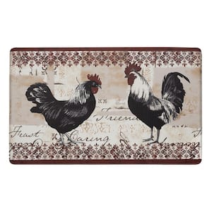 J&V TEXTILES 18 in. x 30 in. Vintage Rooster Kitchen Cushion Floor Mat FC48  - The Home Depot