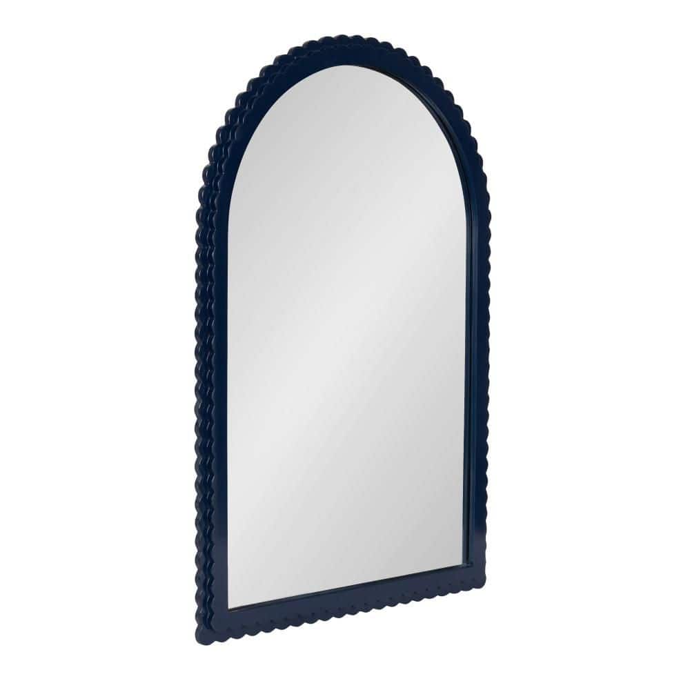 Scallia Navy Blue 20 in. x 30 in. Arch Wood Wall Mirror price history on PriceWatchPro