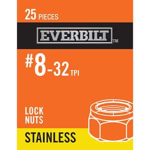 #8-32 Stainless Steel Nylon Lock Nut (25-Pack)