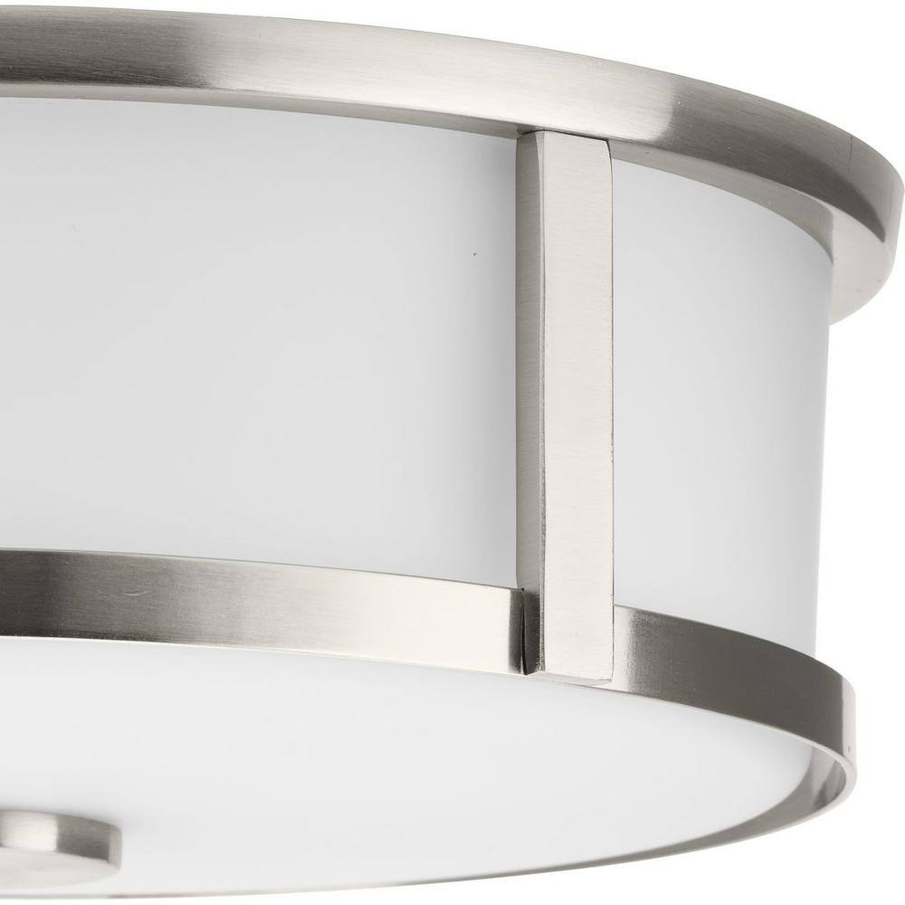 Gilliam Brushed Nickel 12.62" Drum Flush Mount Light
