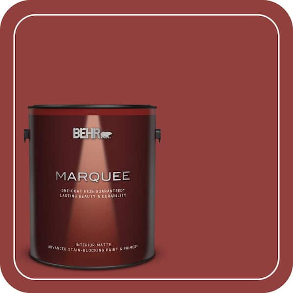 BEHR MARQUEE 1 gal. #BIC-49 Red Red Red Matte Interior Paint & Primer