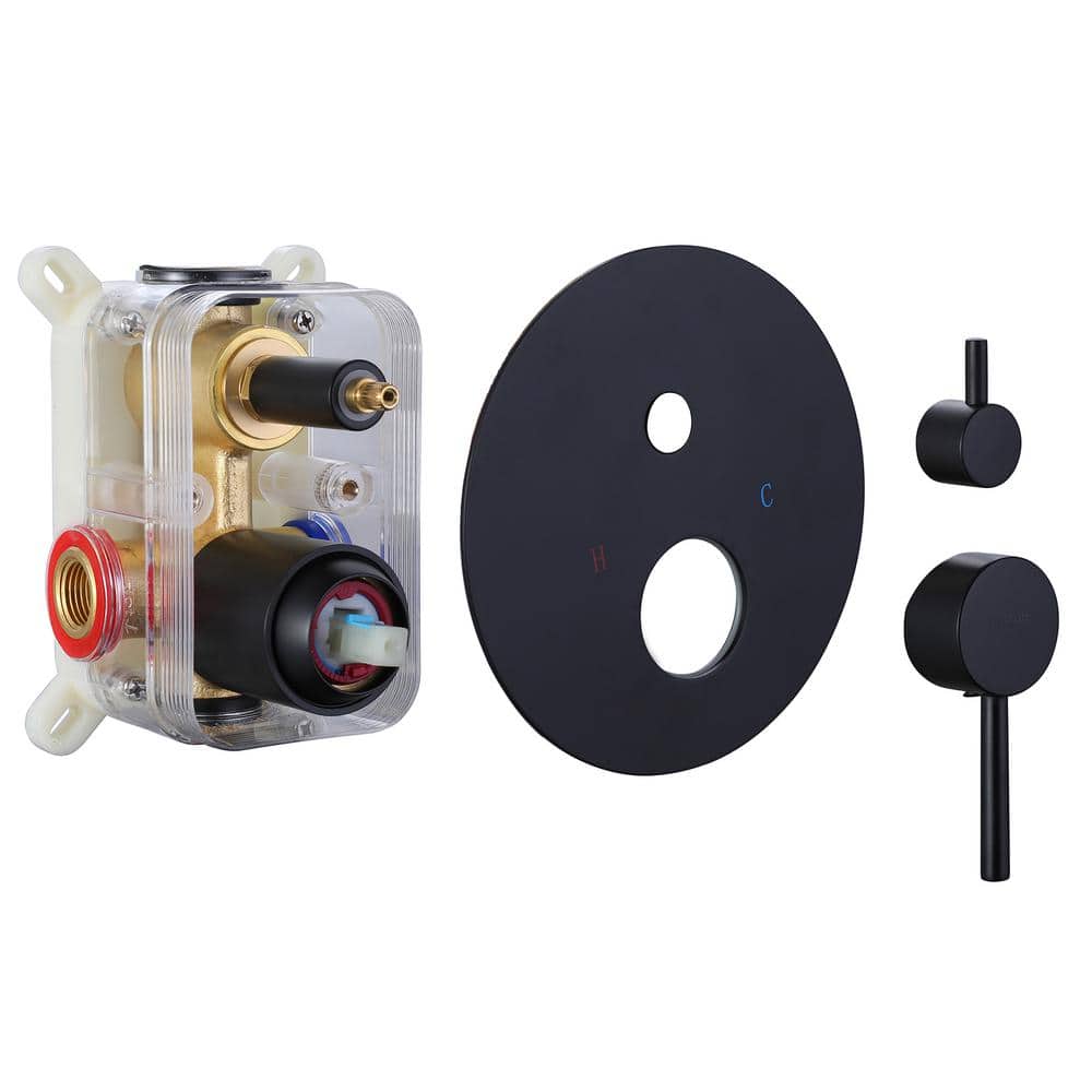 Matte Black Stainless Steel Rain Shower Faucet Set with Handle