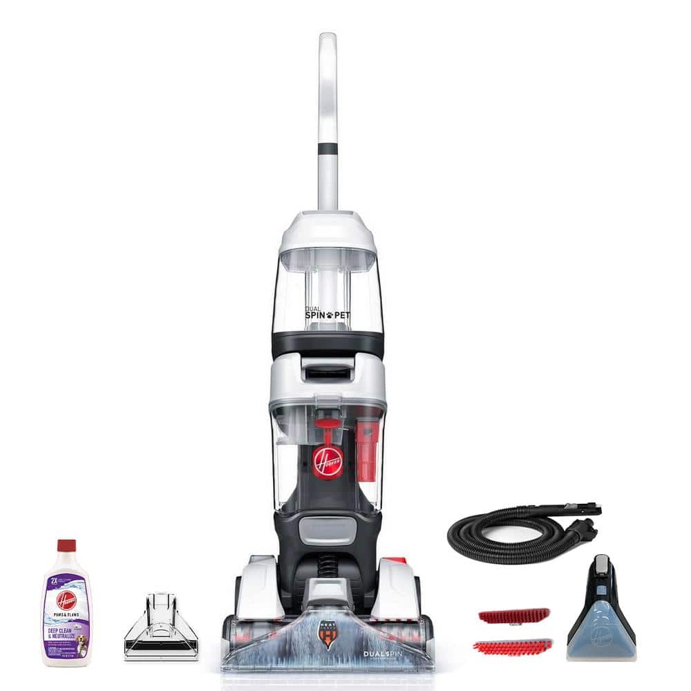 White Dual Spin Pet Upright Carpet Cleaner Shampooer