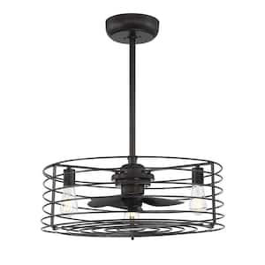 24 in. W 3-Light Oil Rubbed Bronze Incandescent Indoor Fan D'lier Ceiling Fan