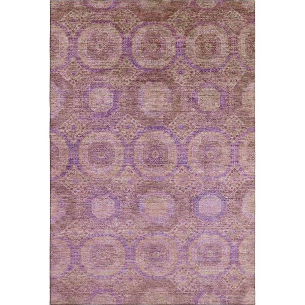 Mayfield Premium Machine Washable Abstract AMF1925 Blush 3 ft. x 4 ft. Area Rug