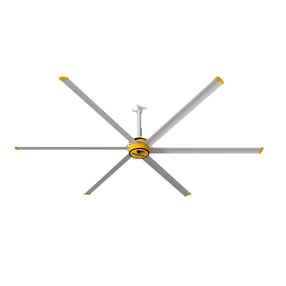 UPC 858435004397 product image for 3600 12 ft. Indoor Yellow and Silver Aluminum Shop Ceiling Fan with Wall Control | upcitemdb.com