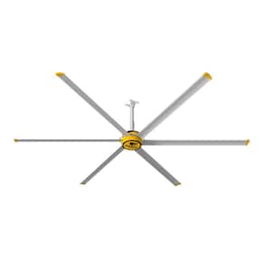3600 12 ft. Indoor Yellow and Silver Aluminum Shop Ceiling Fan with Wall Control