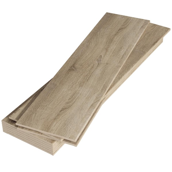 Dundee Deco Falkirk Stirling 1/4 in. x 2-1/8 ft. x 3/5 ft., Sound Absorbing Tan Wood MDF Decorative Wall Paneling 18-Pack