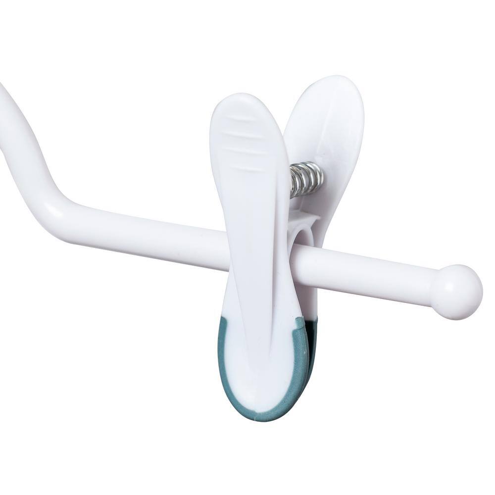 White Soft-Touch Plastic Pant and Skirt Hangers, 12 Pack