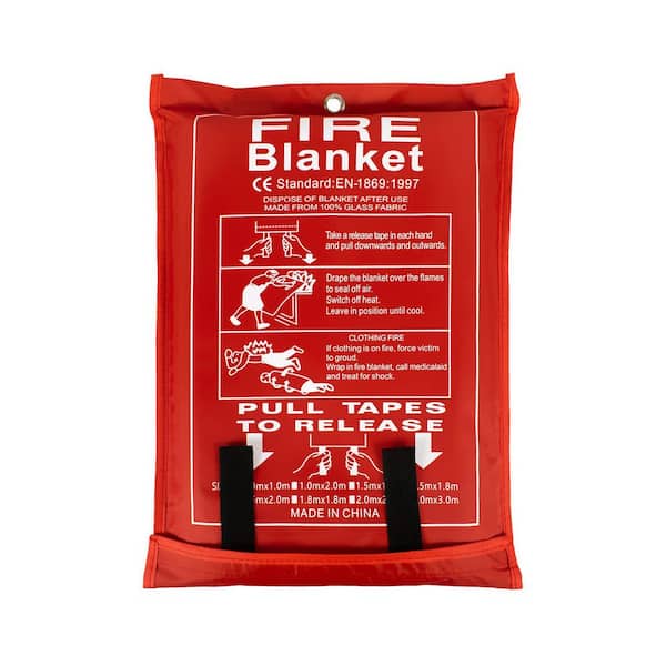 Fiberglass Flame Retardant Emergency Fire Blanket Heat Insulation for Home Kitchen Welding 6ft x 8ft Large