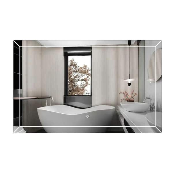 AUTHENTIK 48 in. W x 30 in. H Rectangular Landscape Frameless Wall Mounted LED Bathroom Vanity Mirror